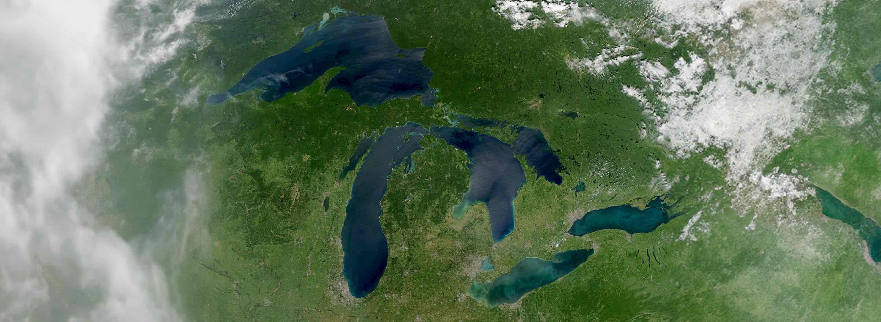 Great Lakes aerial shot.