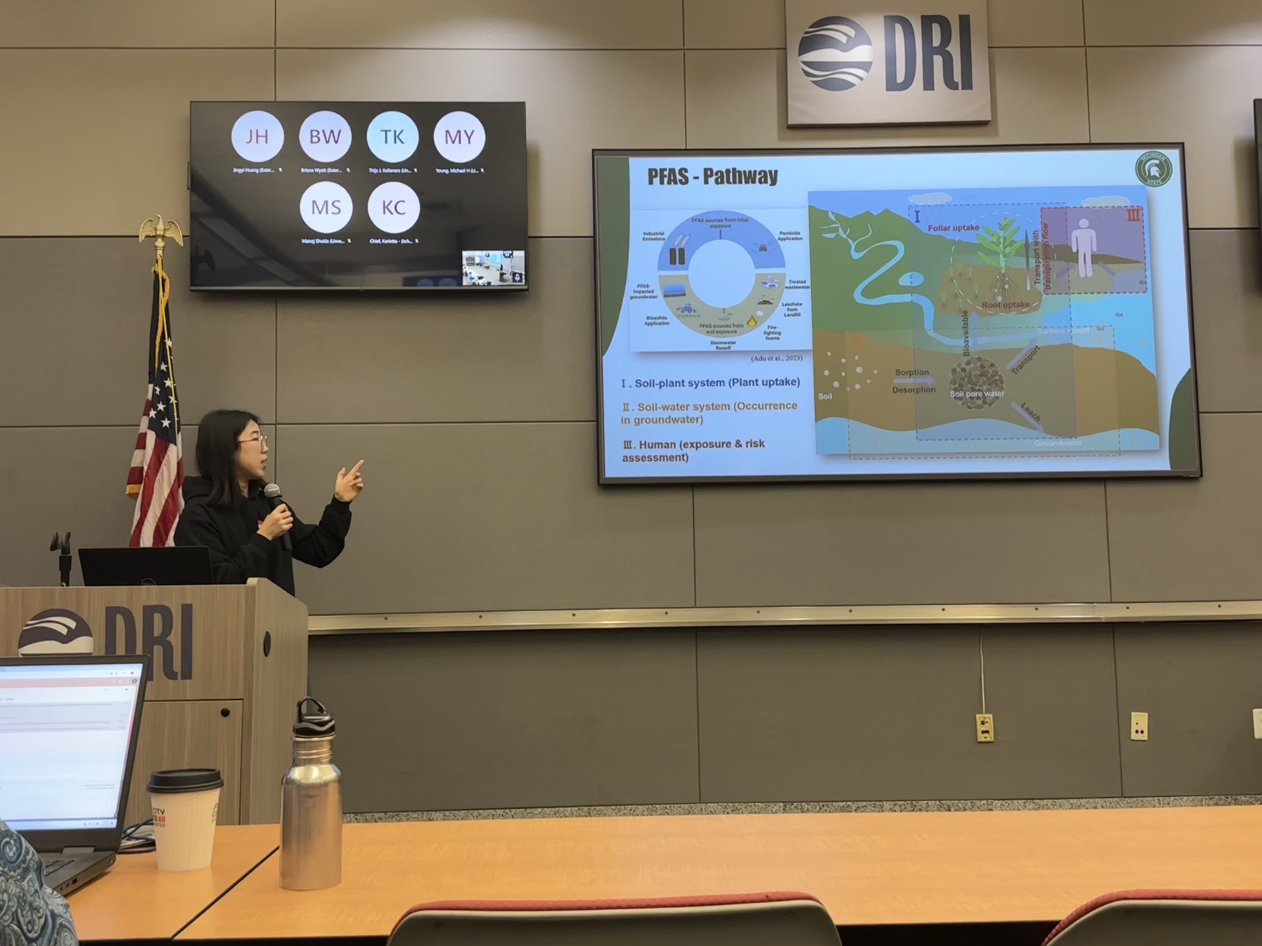 Rui presents research on modeling the fate and transport of environmental contaminants.