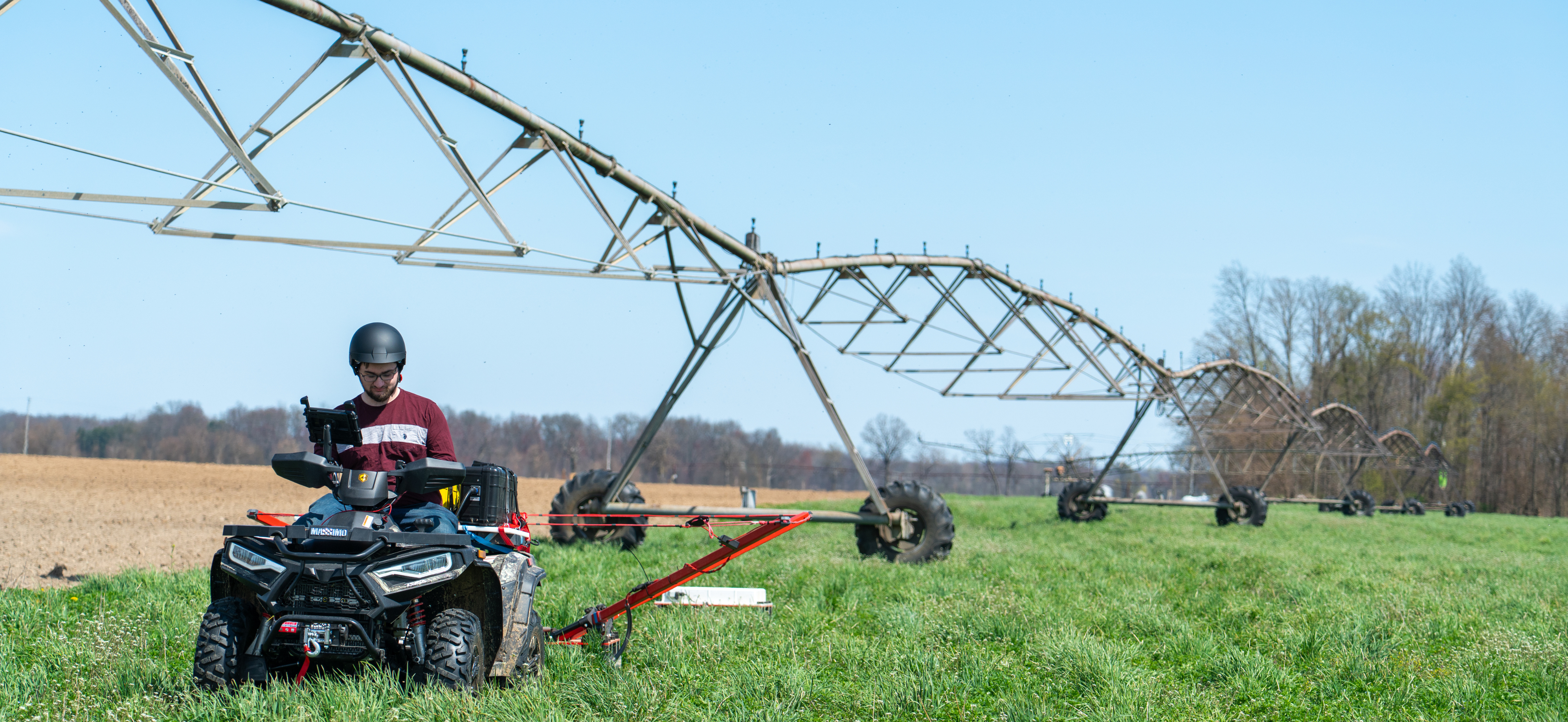 Greg Rouland driving the tTEM unit out for a field survey.
