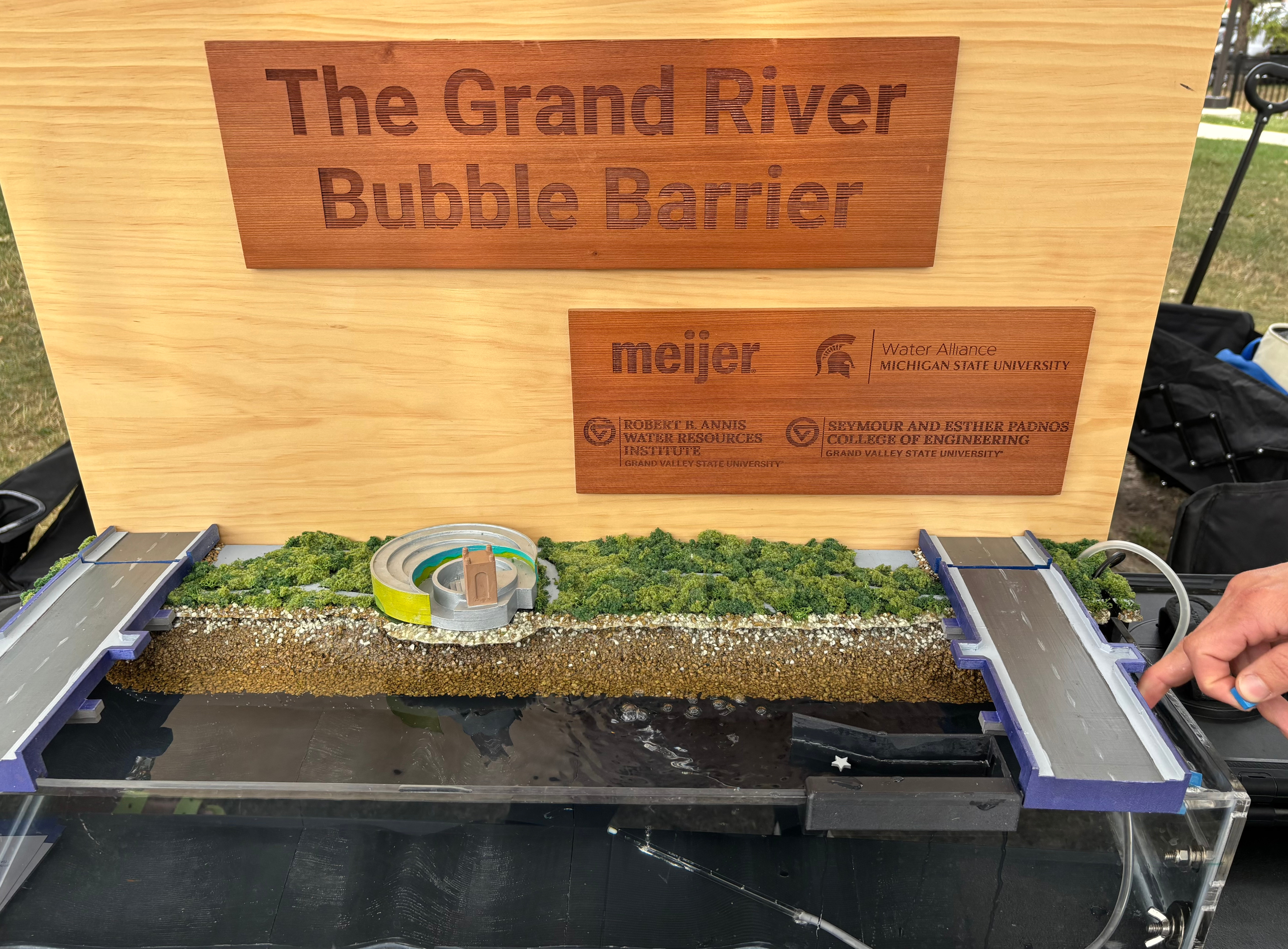 The Grand River Mini Bubble Barrier.