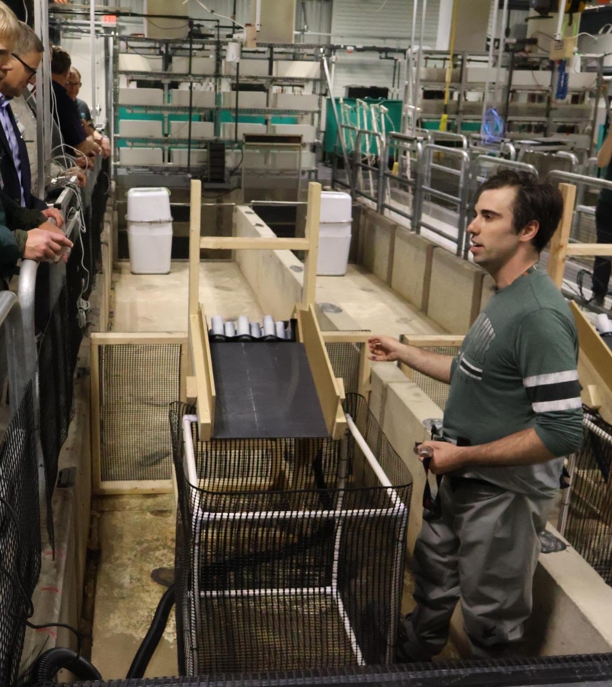 David explaining his research during a VIP tour.