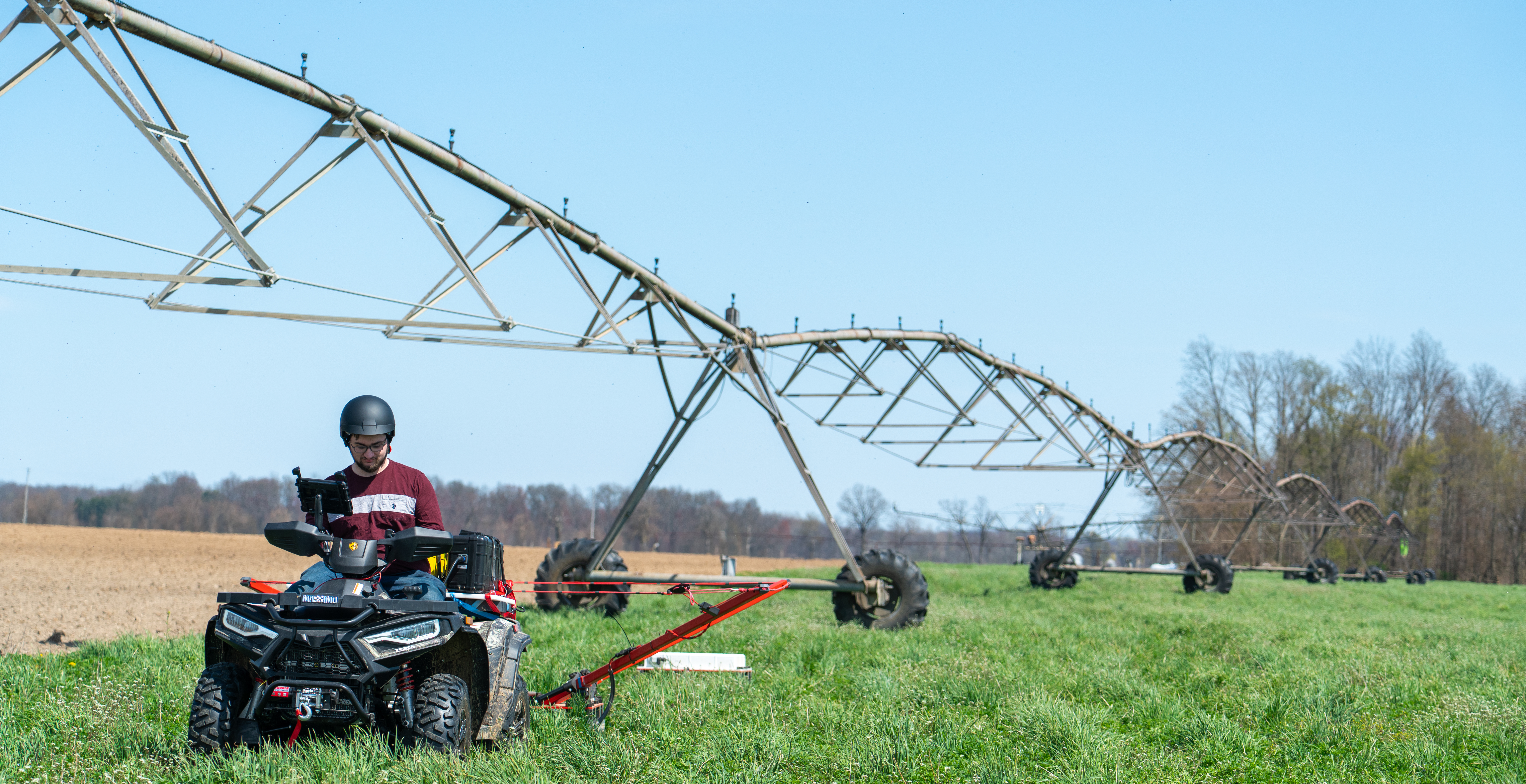 Greg Rouland driving the tTEM unit out for a field survey.