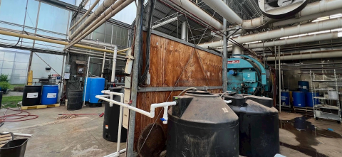 A water processing room filled with tanks