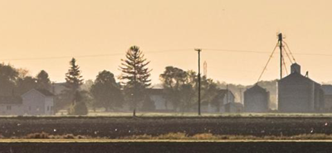 farm buildings from a distance