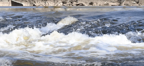 water rapids in river