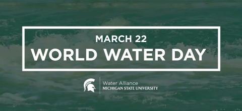 World Water Day text on a green background