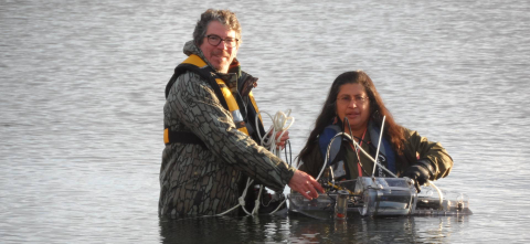 Opti O2 team members Ruby Ghosh (right) and Terry Marsh (left).