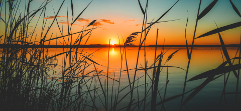 Lake Michigan at sunset.