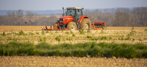 Tractor in a farm field.